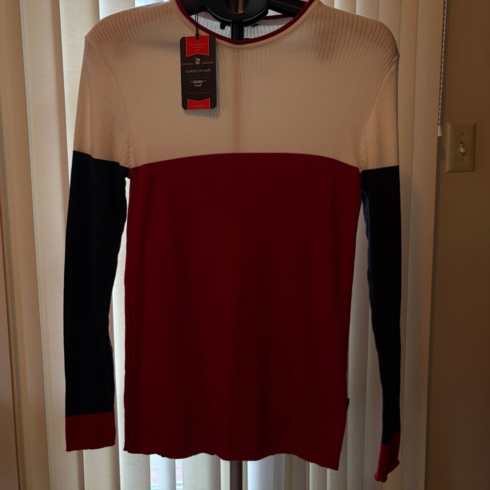 NWT Giorgio di Mare Men’s Sweater Size M, Yachting Collection, Red, White, Blue